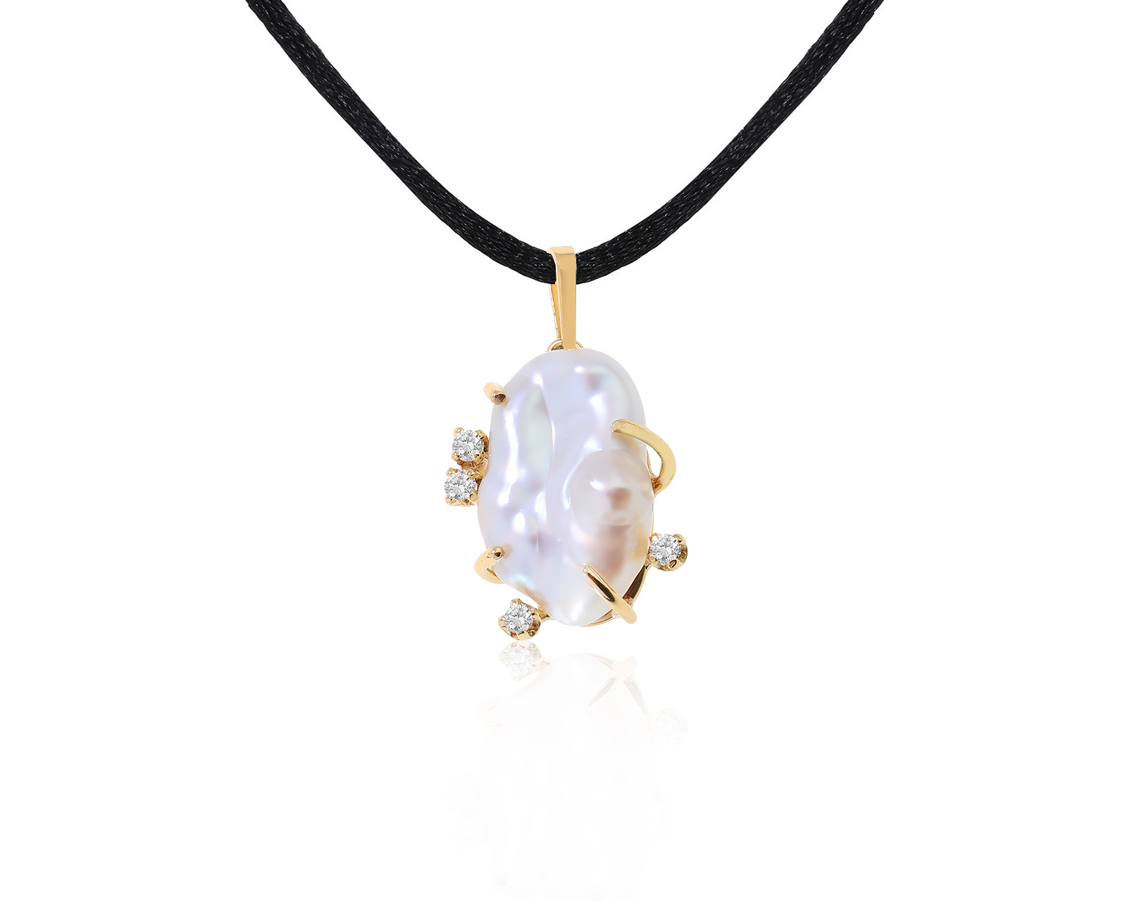 Модный золотой кулон с жемчугом 15*10 мм 060317/2