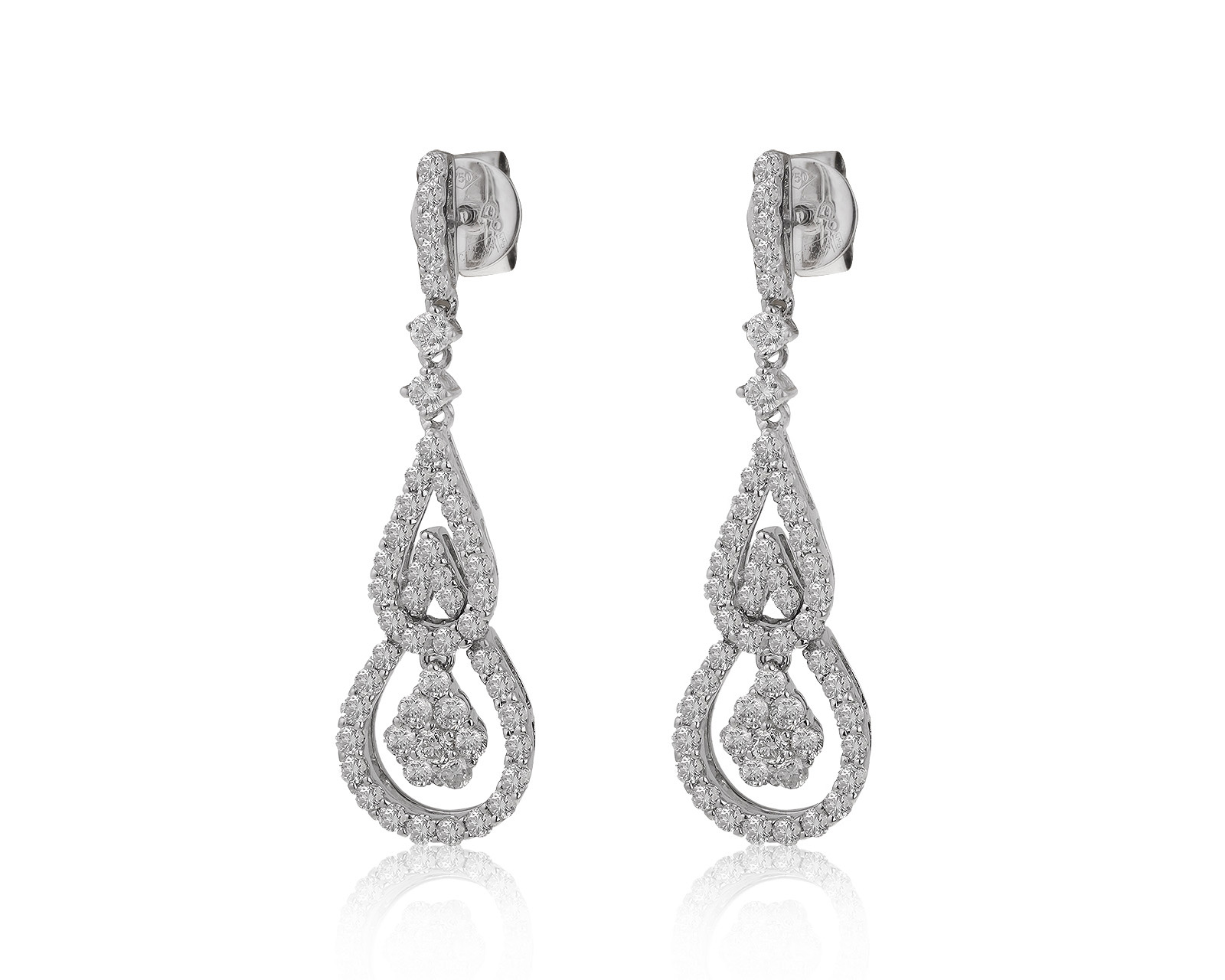Потрясающие золотые серьги с бриллиантами 0.45ct