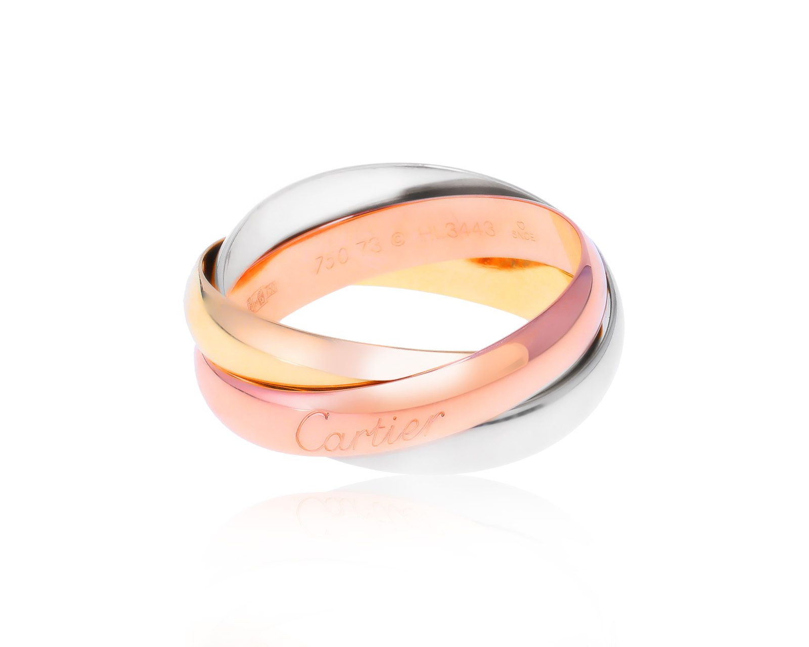 Оригинальное золотое кольцо Cartier Trinity 201022/10 Оригинальное золотое кольцо Cartier Trinity 201022/10