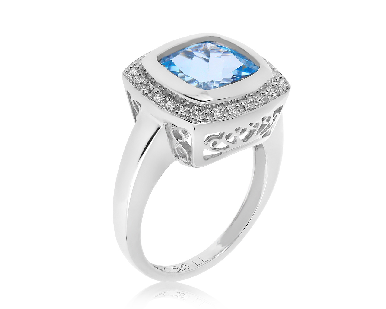 Праздничное золотое кольцо с топазом 3.84ct 160920/3