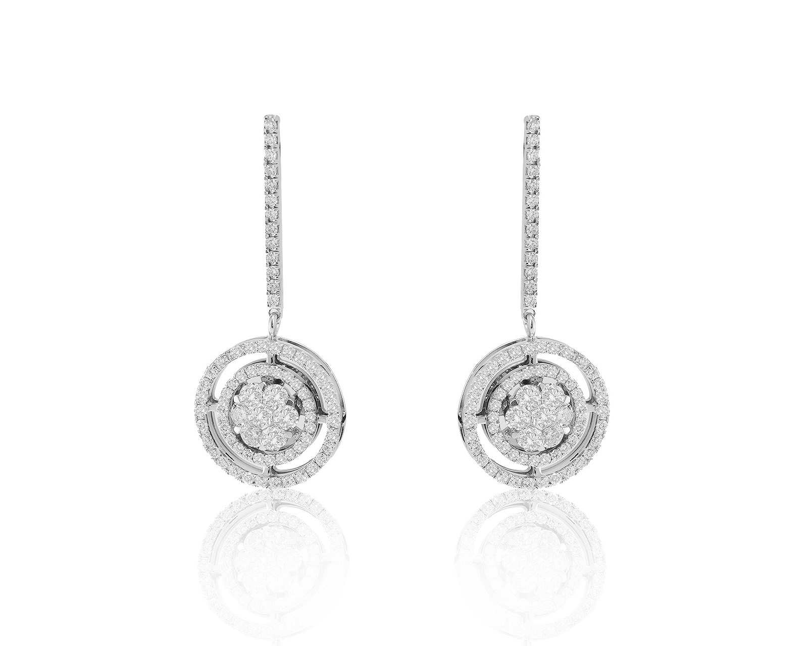 Оригинальные золотые серьги с бриллиантами 1.43ct Geraldo