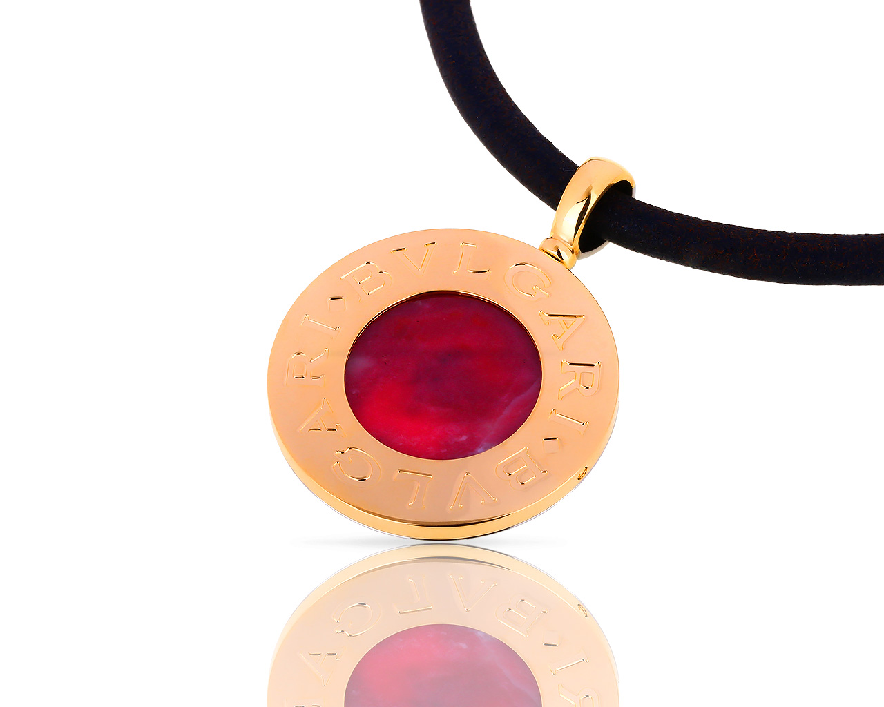 Подвеска из золота и стали с родонитом Bvlgari 120718/1