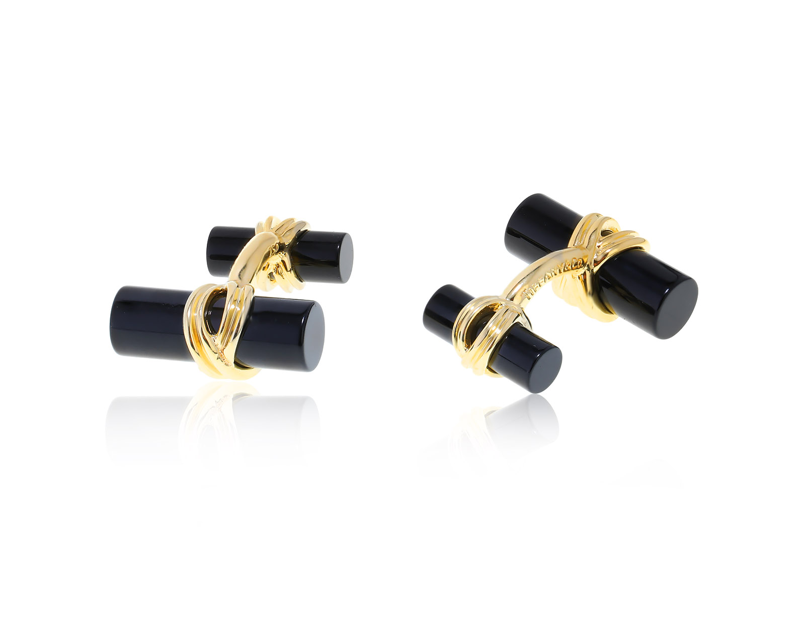 Оригинальные золотые запонки Tiffany&Co 100822/17