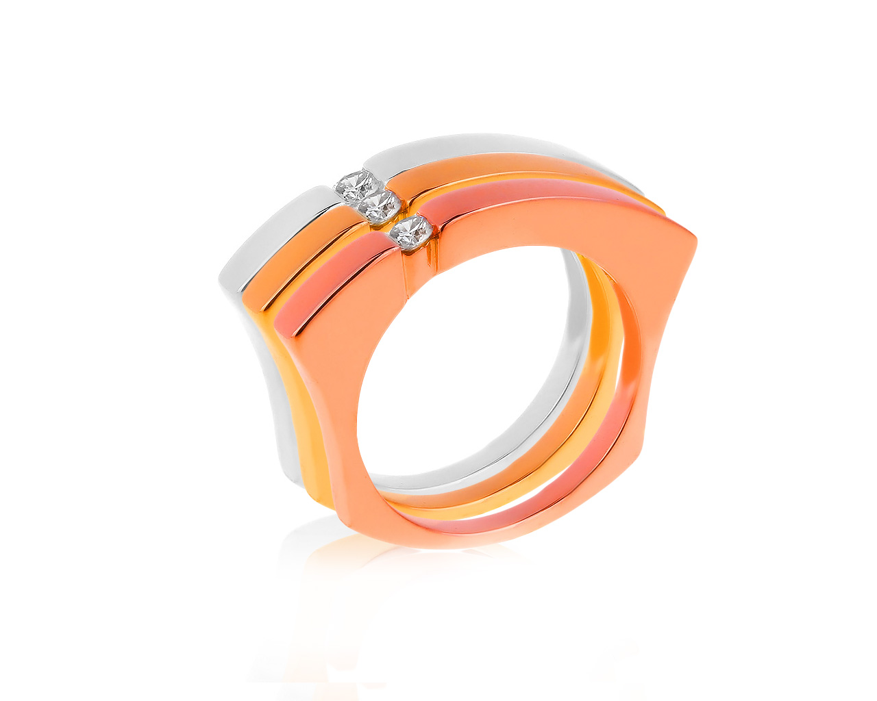 Изысканное золотое кольцо с бриллиантами 0.28ct 050719/1