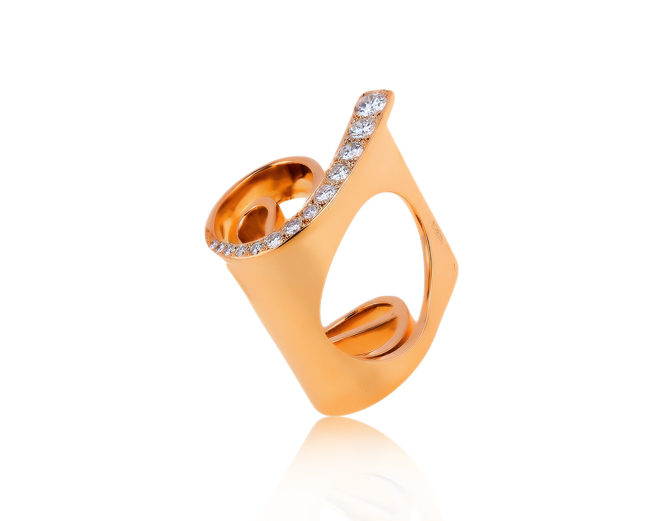 Оригинальное золотое кольцо с бриллиантами 0.60ct Bernard Sylvain