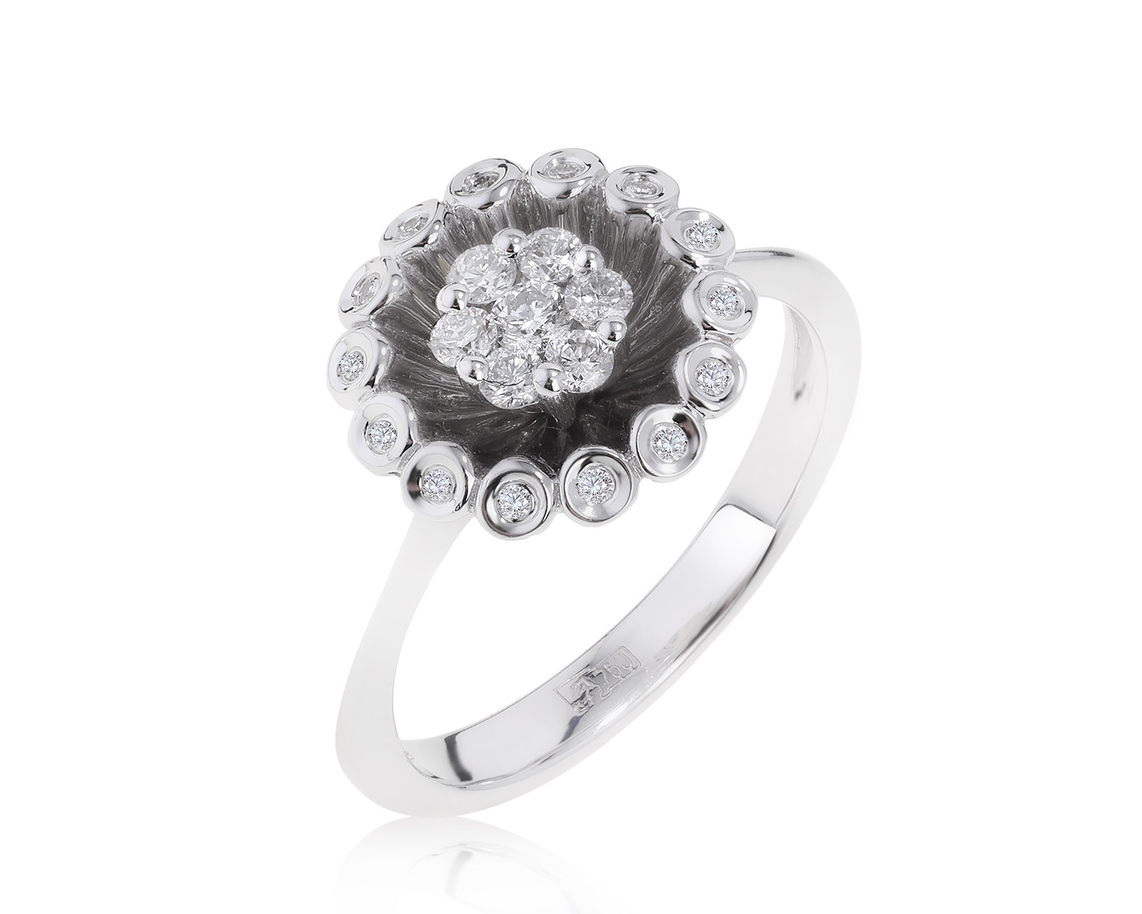 Модное золотое кольцо с бриллиантами 0.35ct 040222/1 Модное золотое кольцо с бриллиантами 0.35ct 040222/1