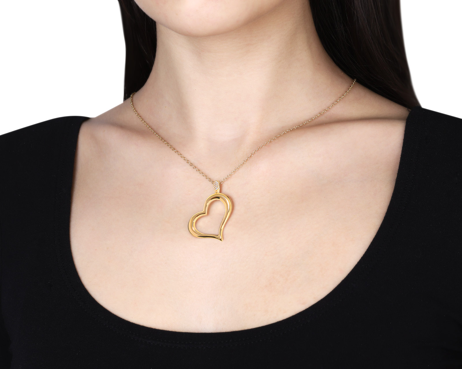 Оригинальный золотой кулон Piaget Heart
