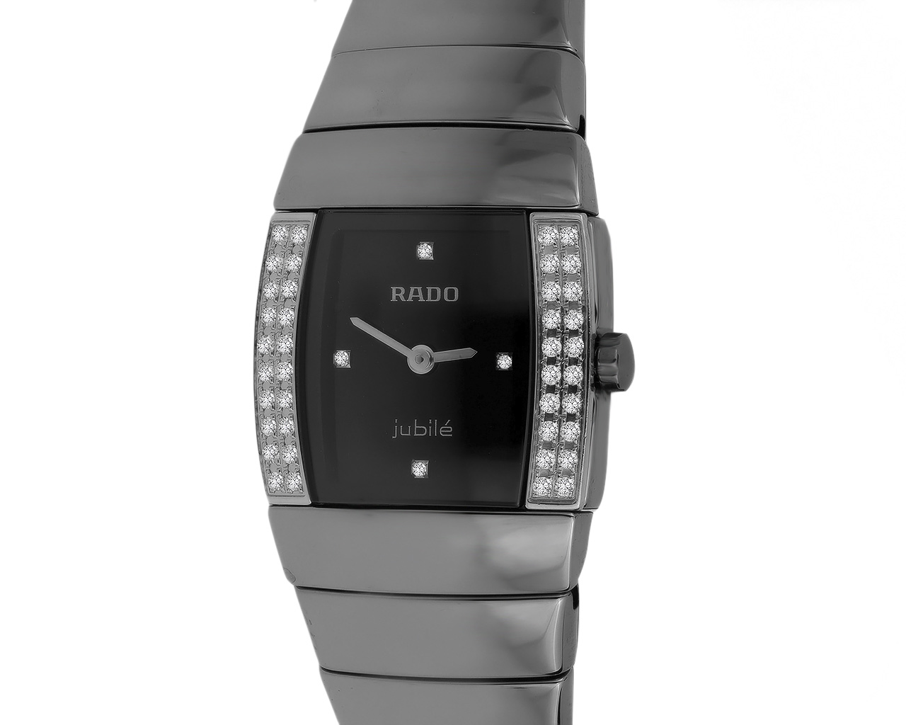 Оригинальные керамические часы с бриллиантами 0.22ct Rado