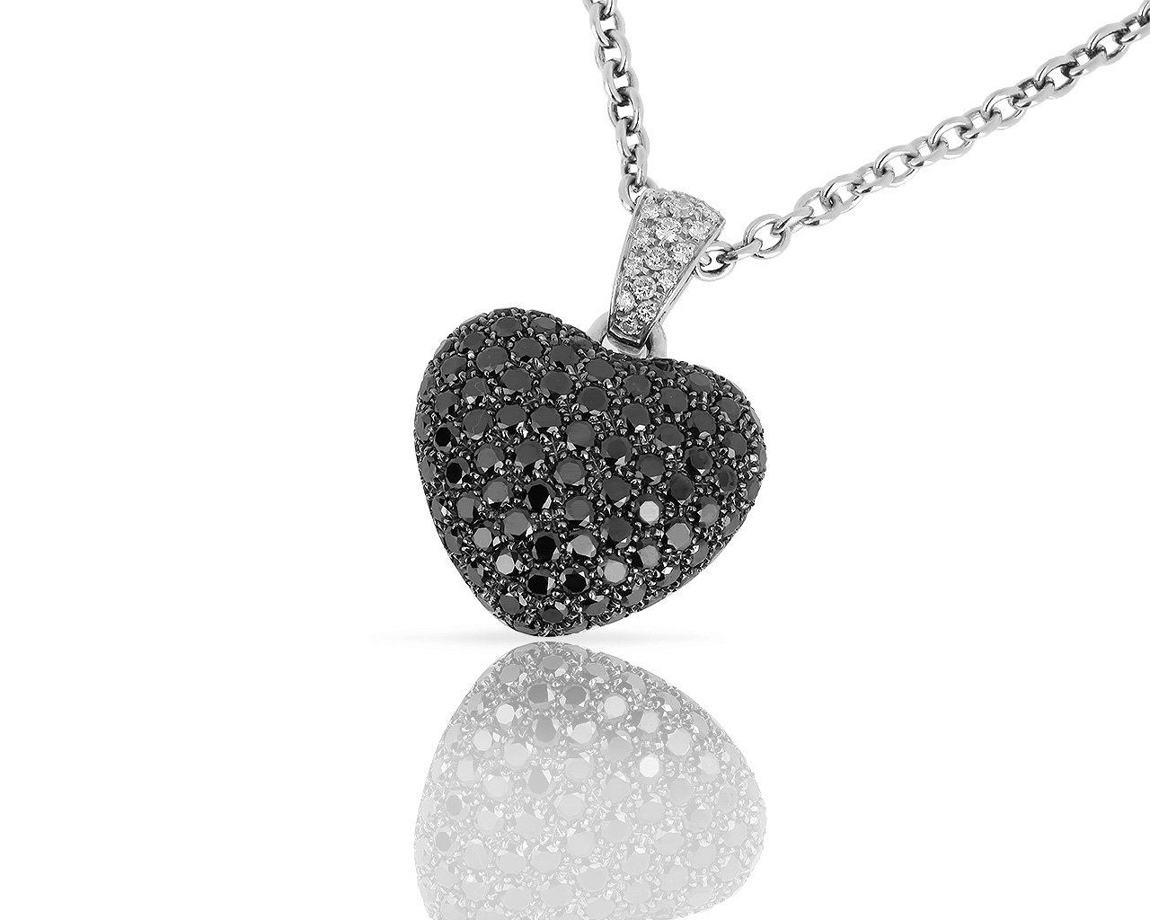 Золотая подвеска с черными и белыми бриллиантами 3.40ct Leo Pizzo 020718/2