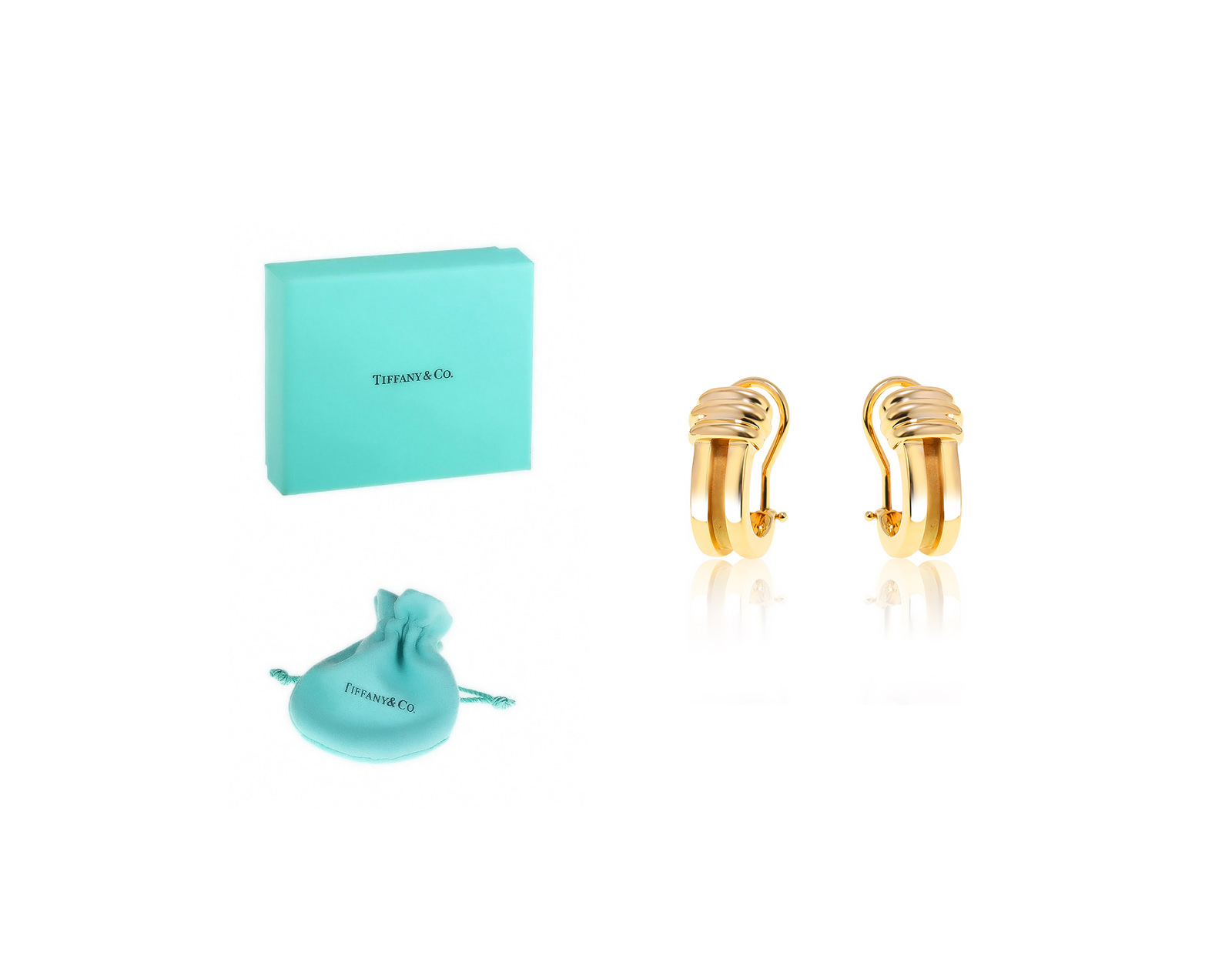 Оригинальные золотые серьги Tiffany&Co Atlas