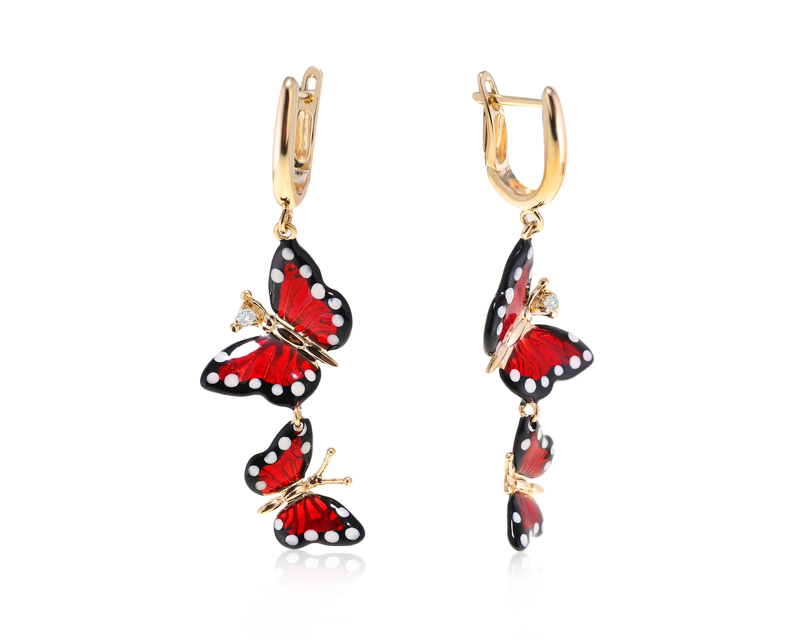 Оригинальные золотые серьги Roberto Bravo Monarch Butterfly 181222/3