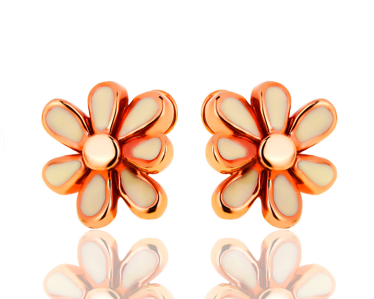 Итальянские золотые серьги с эмалями Graziella 060319/3