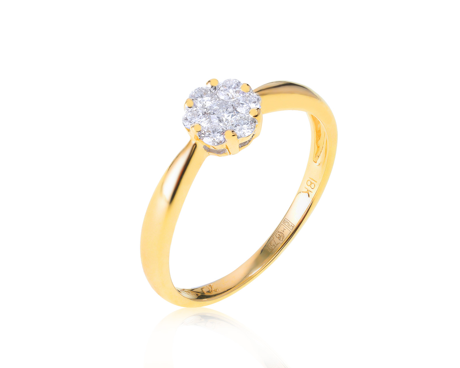 Красивое золотое кольцо с бриллиантами 0.30ct 110922/8