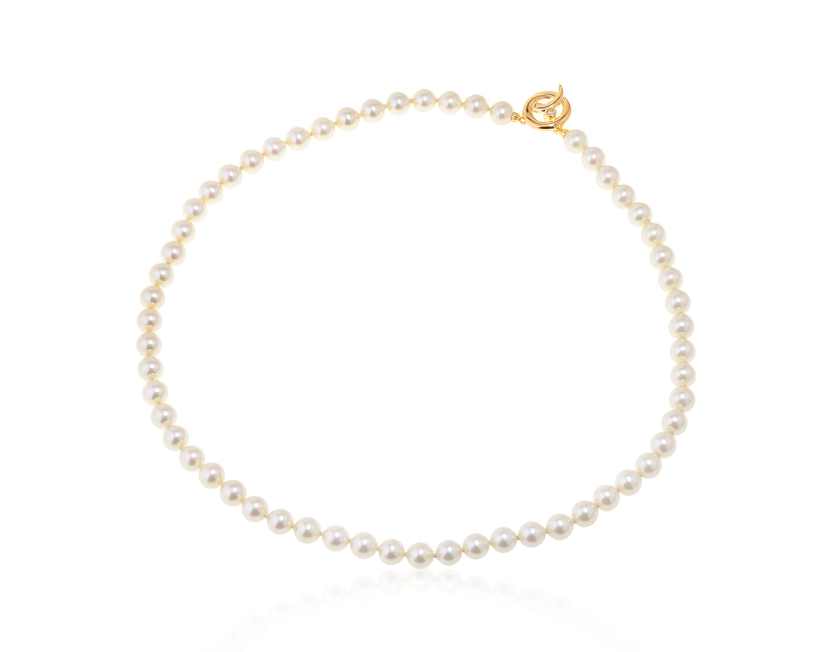 Оригинальное золотое ожерелье с жемчугом 7.00 мм Majorica