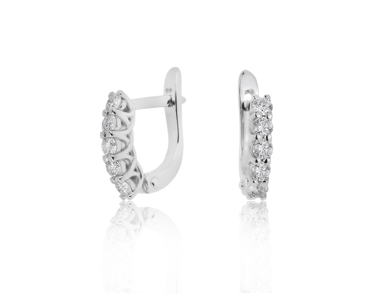 Оригинальные золотые серьги с бриллиантами 0.52ct ЭПЛ Якутские бриллианты