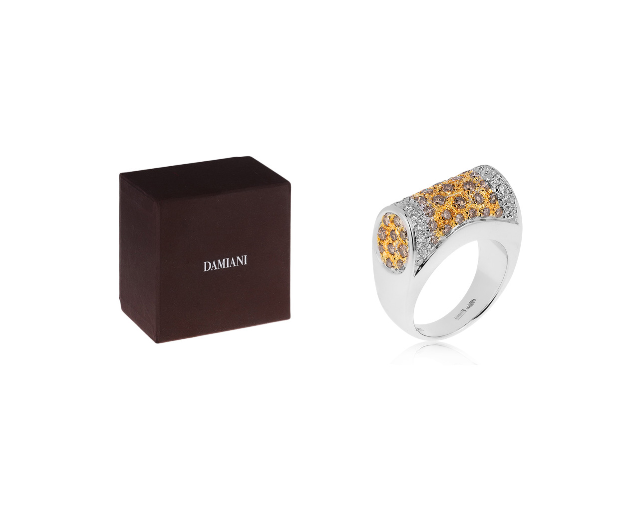 Оригинальное золотое кольцо с бриллиантами 1.34ct Damiani