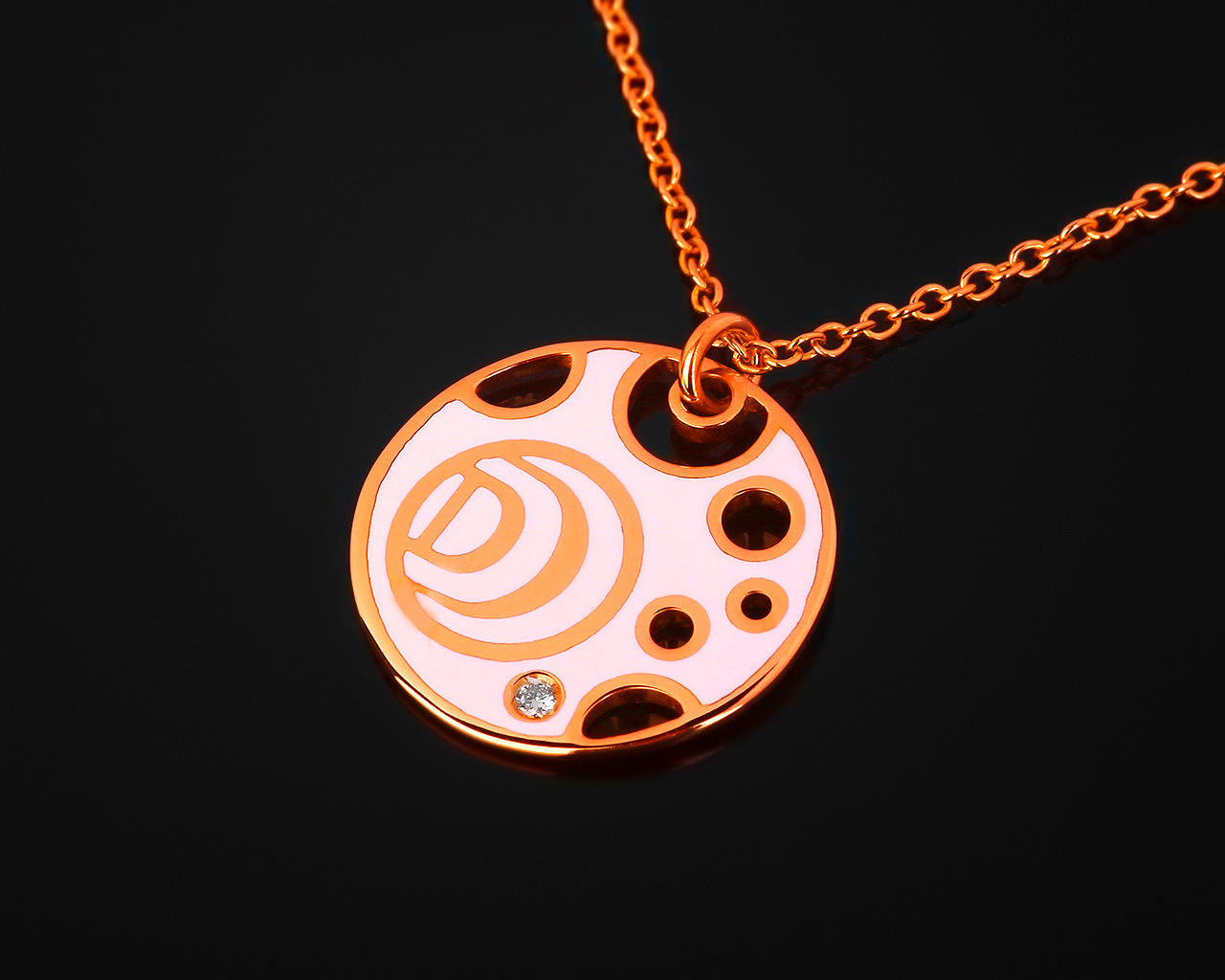 Золотой кулон с бриллиантами и керамикой Damiani 271217/5