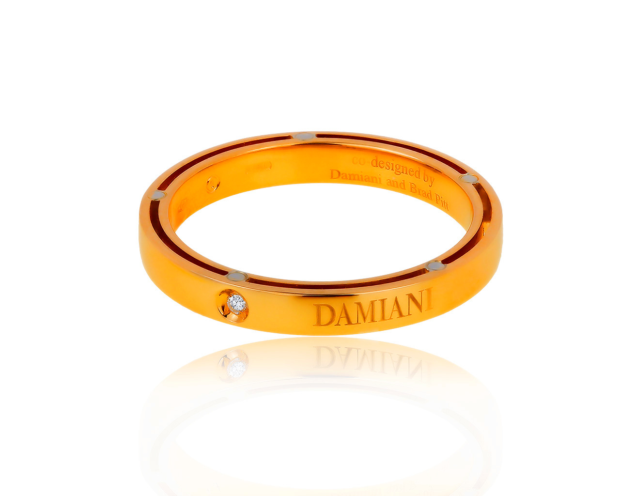 Оригинальное золотое кольцо с бриллиантом 0.01ct Damiani 151217/46