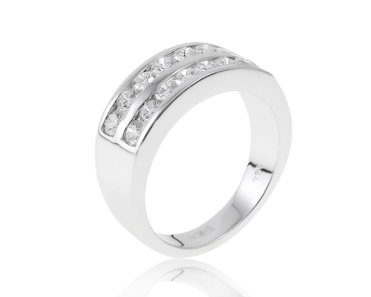 Достойное золотое кольцо с бриллиантами 0.84ct 130321/1