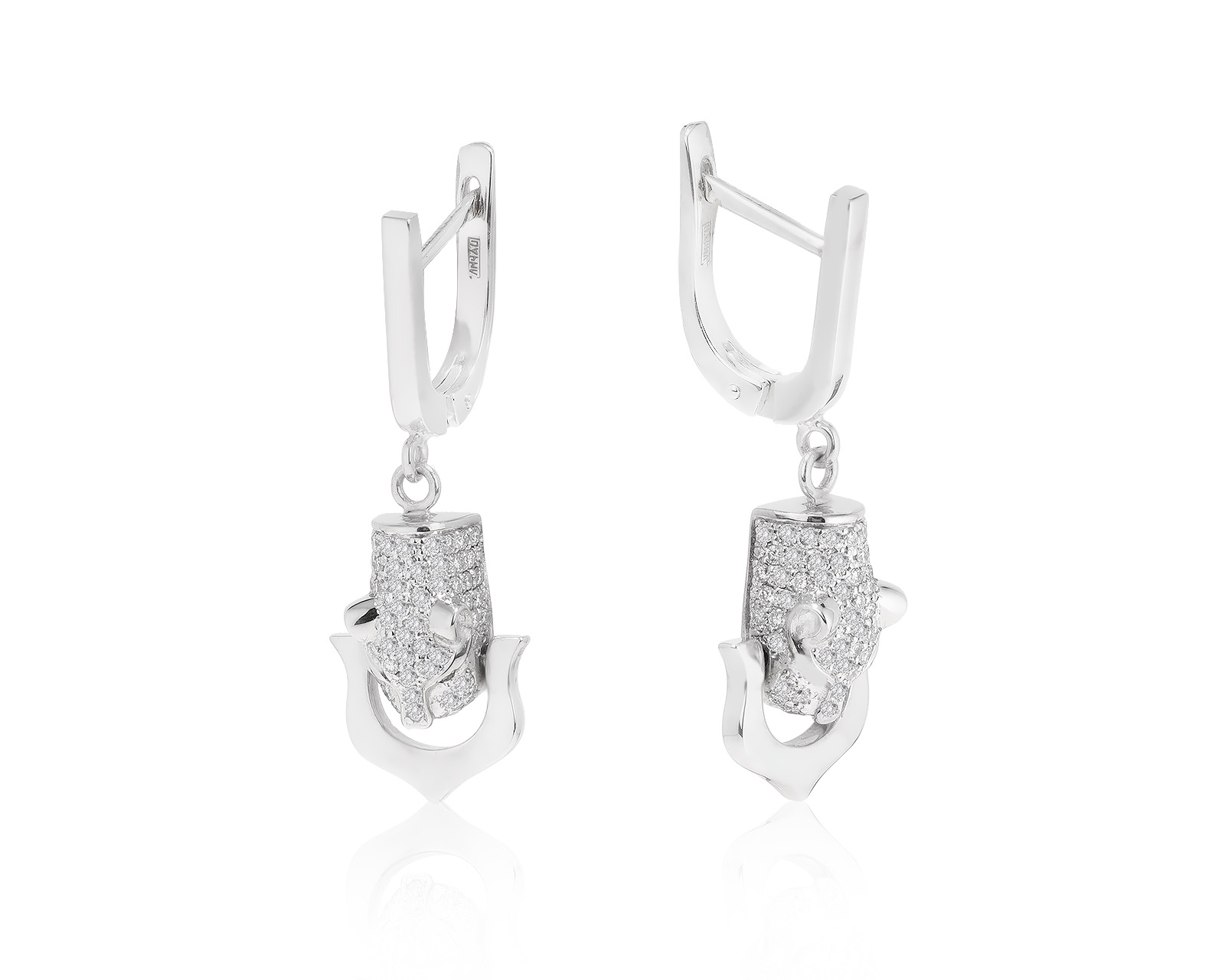 Прелестные золотые серьги с бриллиантами 0.87ct 260222/3