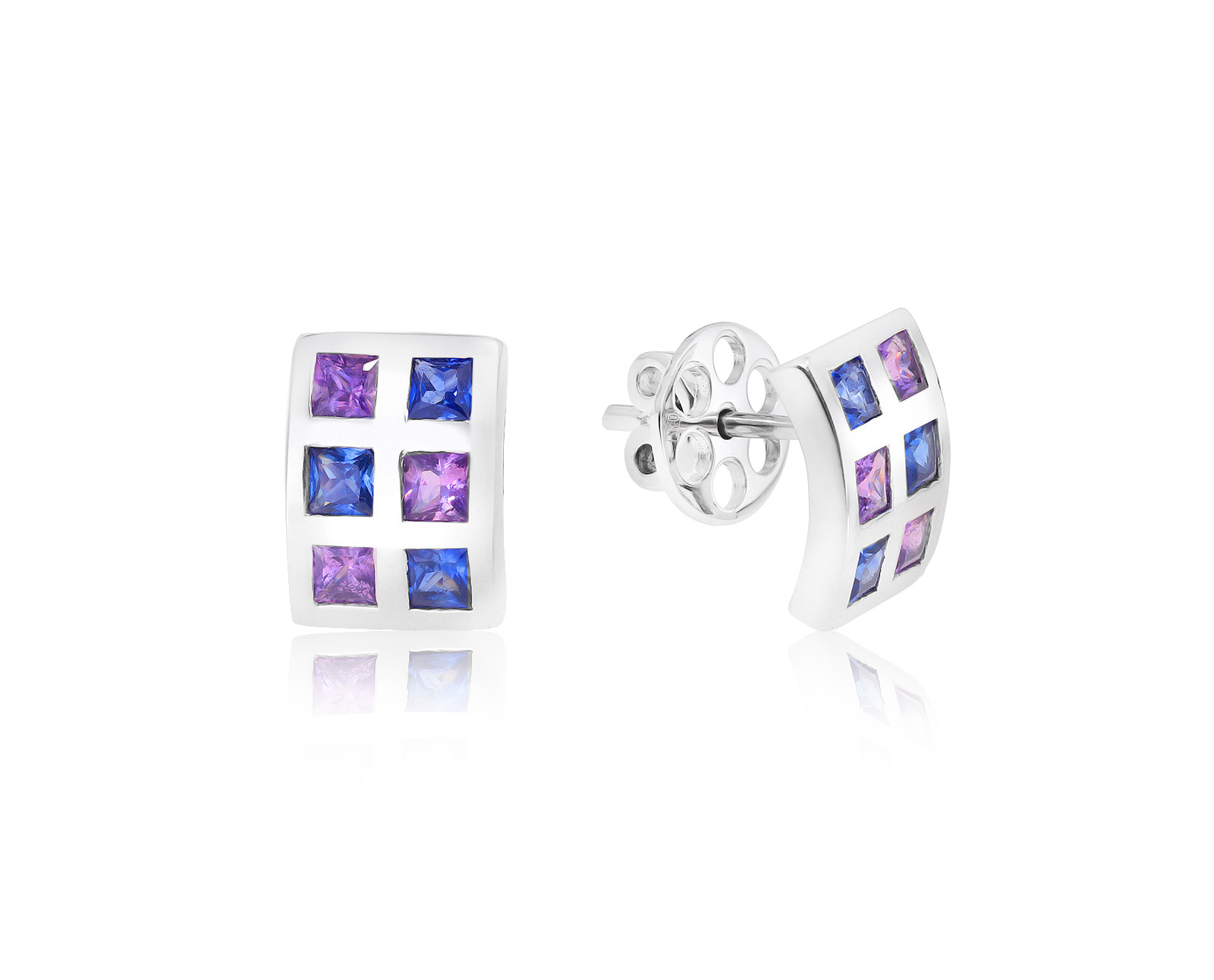 Праздничные золотые серьги с сапфирами 1.50ct 030921/1