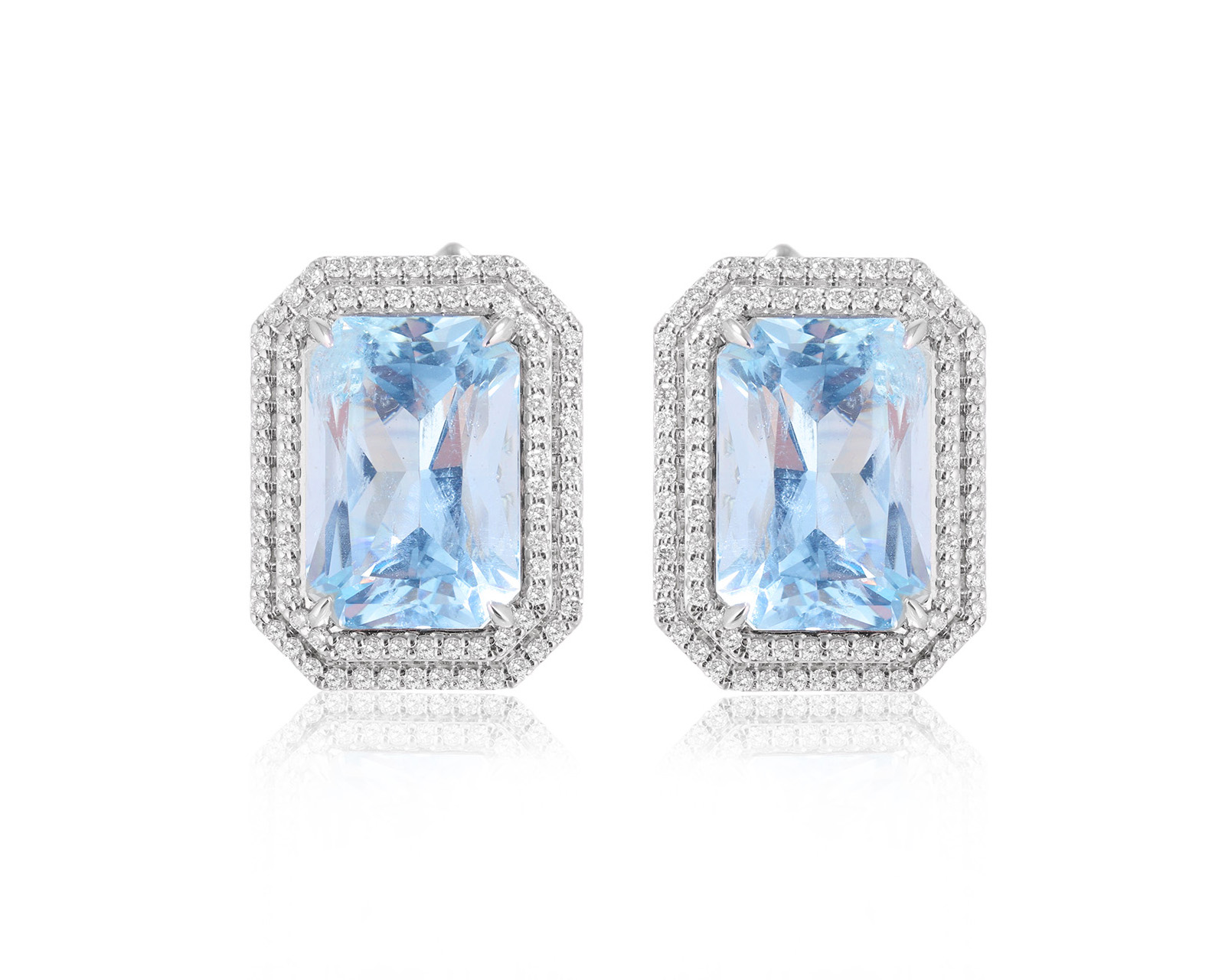 Оригинальные золотые серьги с аквамаринами 10.19ct Constantin Artmayer 050326/КМ315