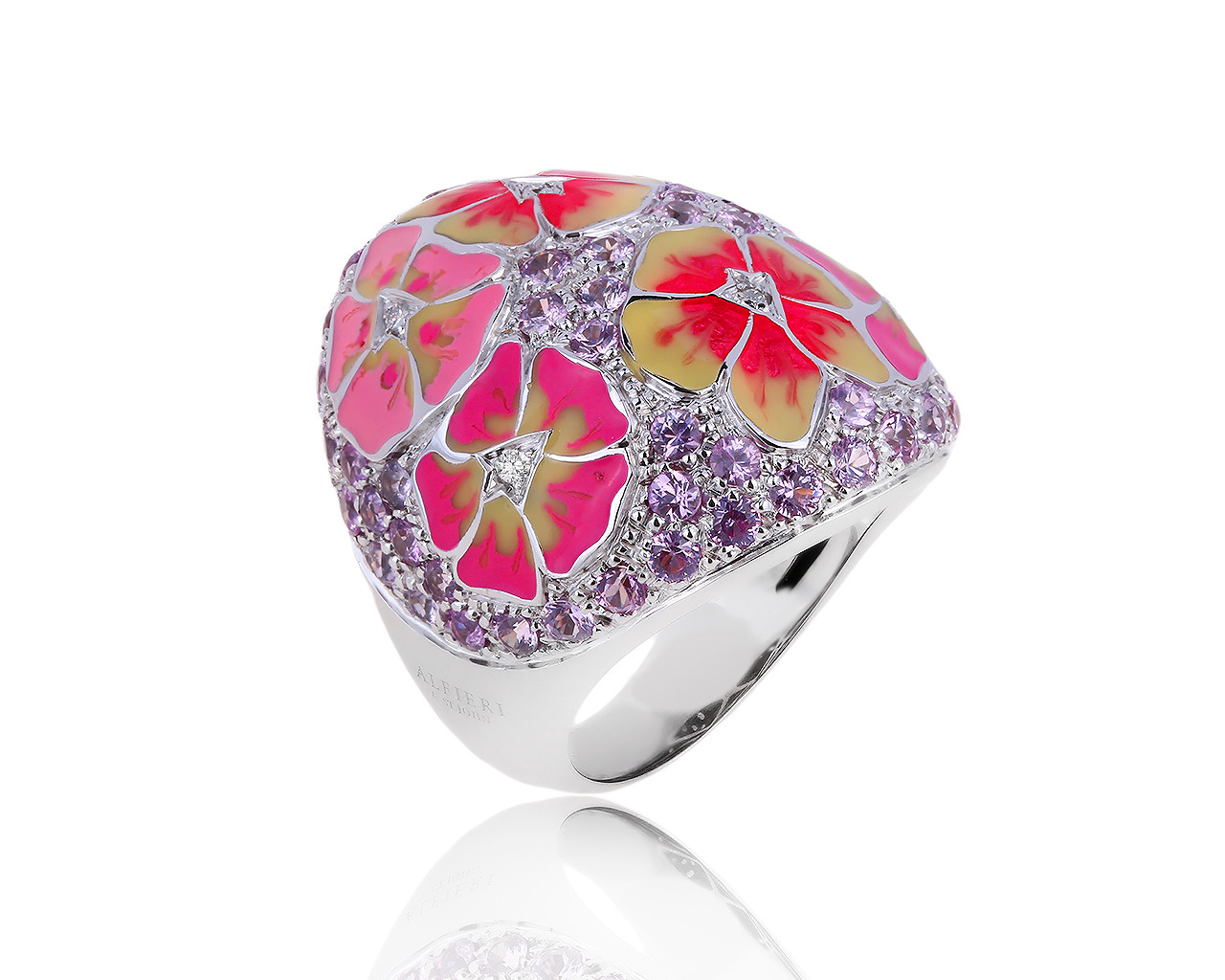 Оригинальное золотое кольцо с сапфирами 4.64ct Alfieri St John 161219/3