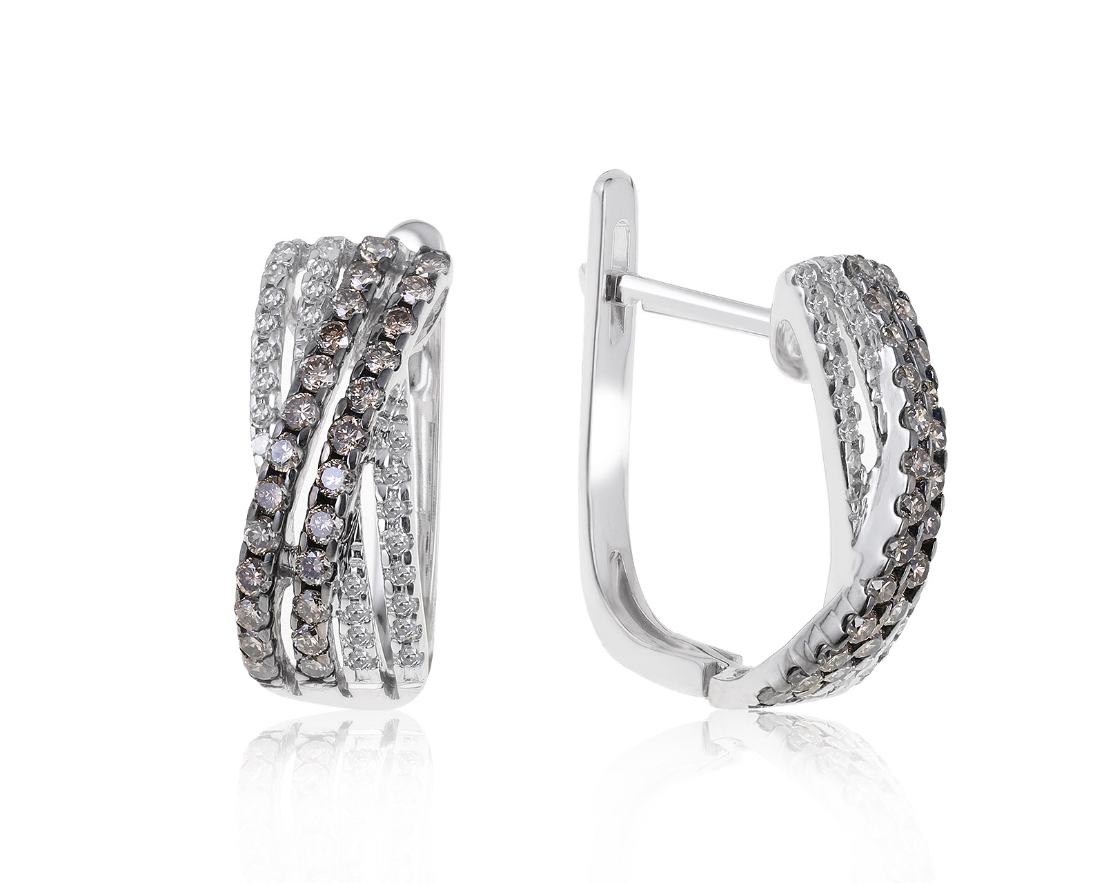 Изящные золотые серьги с бриллиантами 0.75ct 050221/3