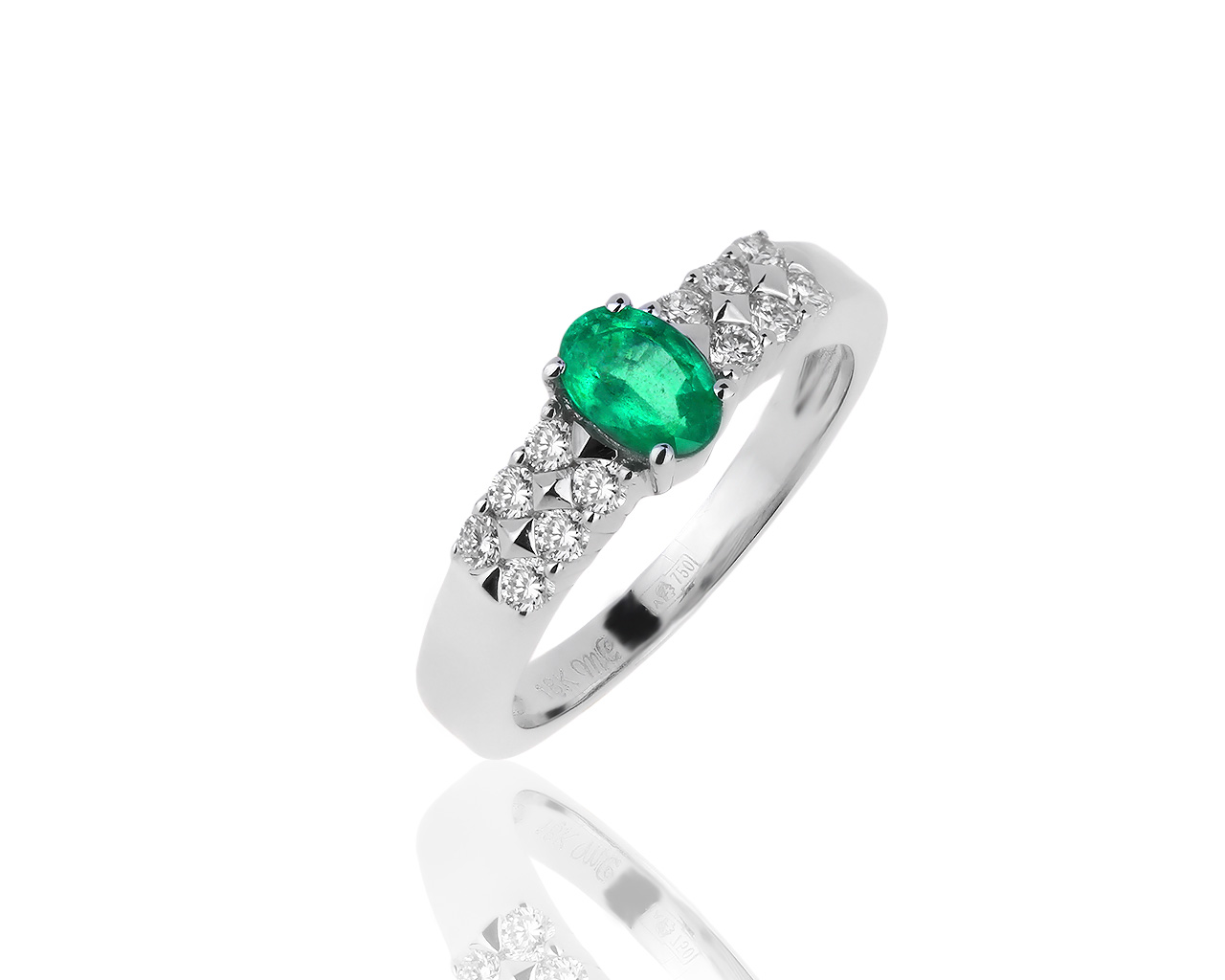 Оригинальное золотое кольцо с изумрудом 0.30ct Mauro Conti 041019/5