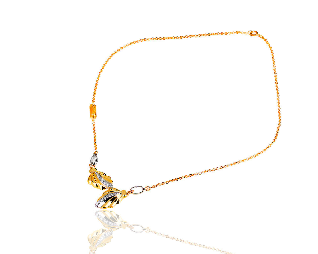 Оригинальное золотое колье с бриллиантами 0.50ct Baraka