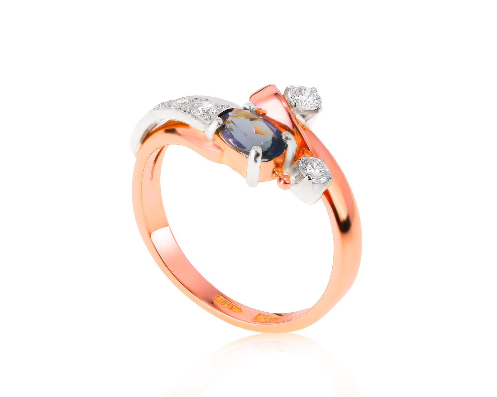 Винтажное золотое кольцо с турмалином 0.31ct СССР 211121/11