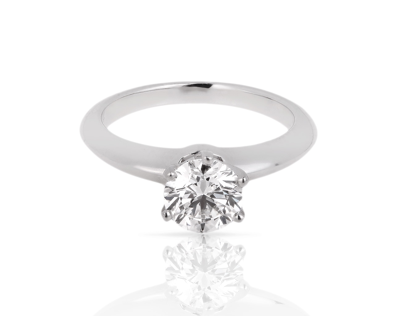 Платиновое кольцо с бриллиантом 1.01ct Tiffany&Co 050618/3