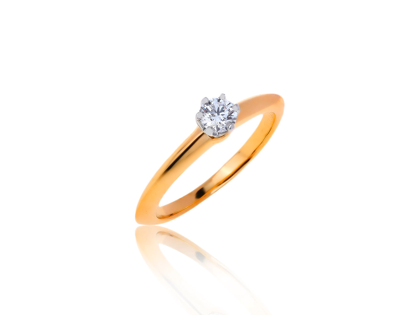 Оригинальное золотое кольцо с бриллиантом 0.20ct Tiffany&Co 160220/1