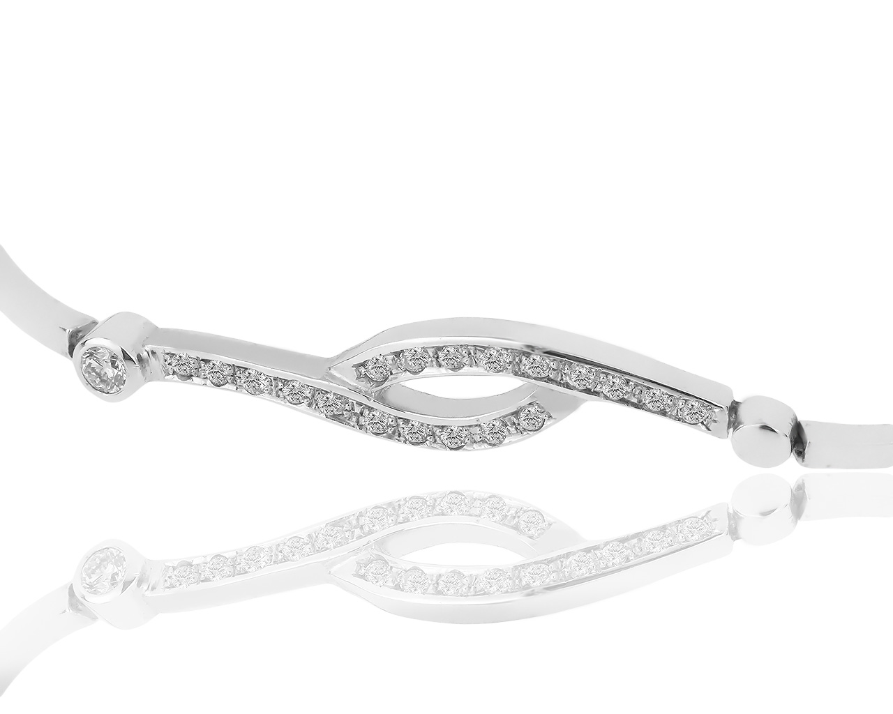 Золотой браслет с черными и белыми бриллиантами 0.34ct 240219/2