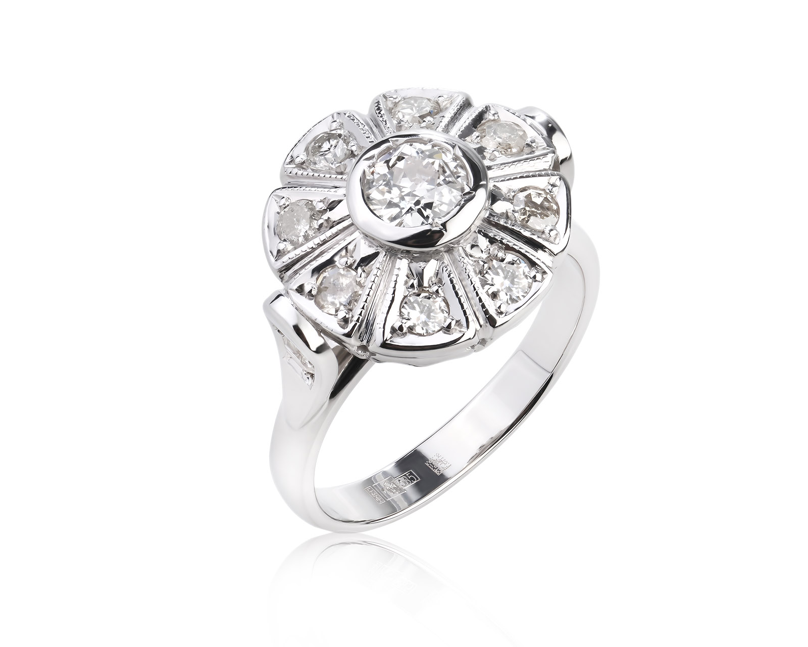 Золотое кольцо с бриллиантами 0.89ct 280426/5
