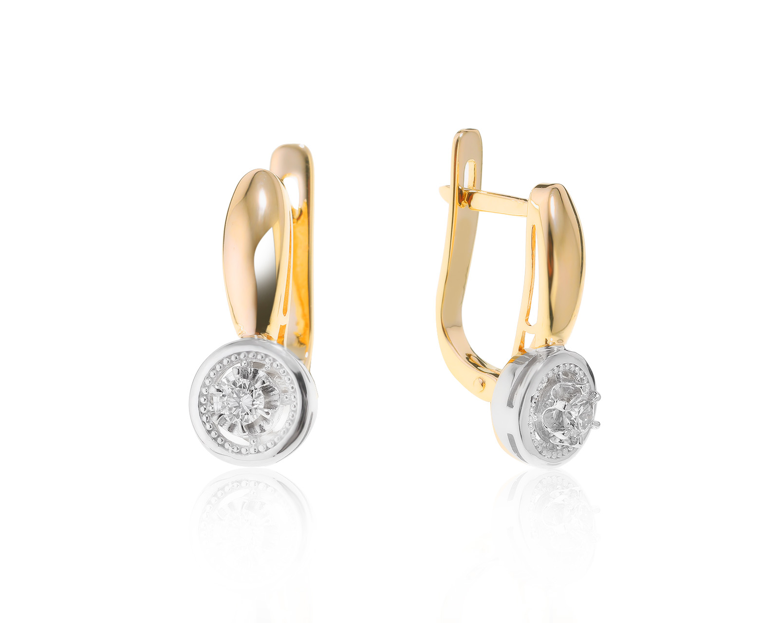 Чарующие золотые серьги с бриллиантами 0.20ct 060522/13