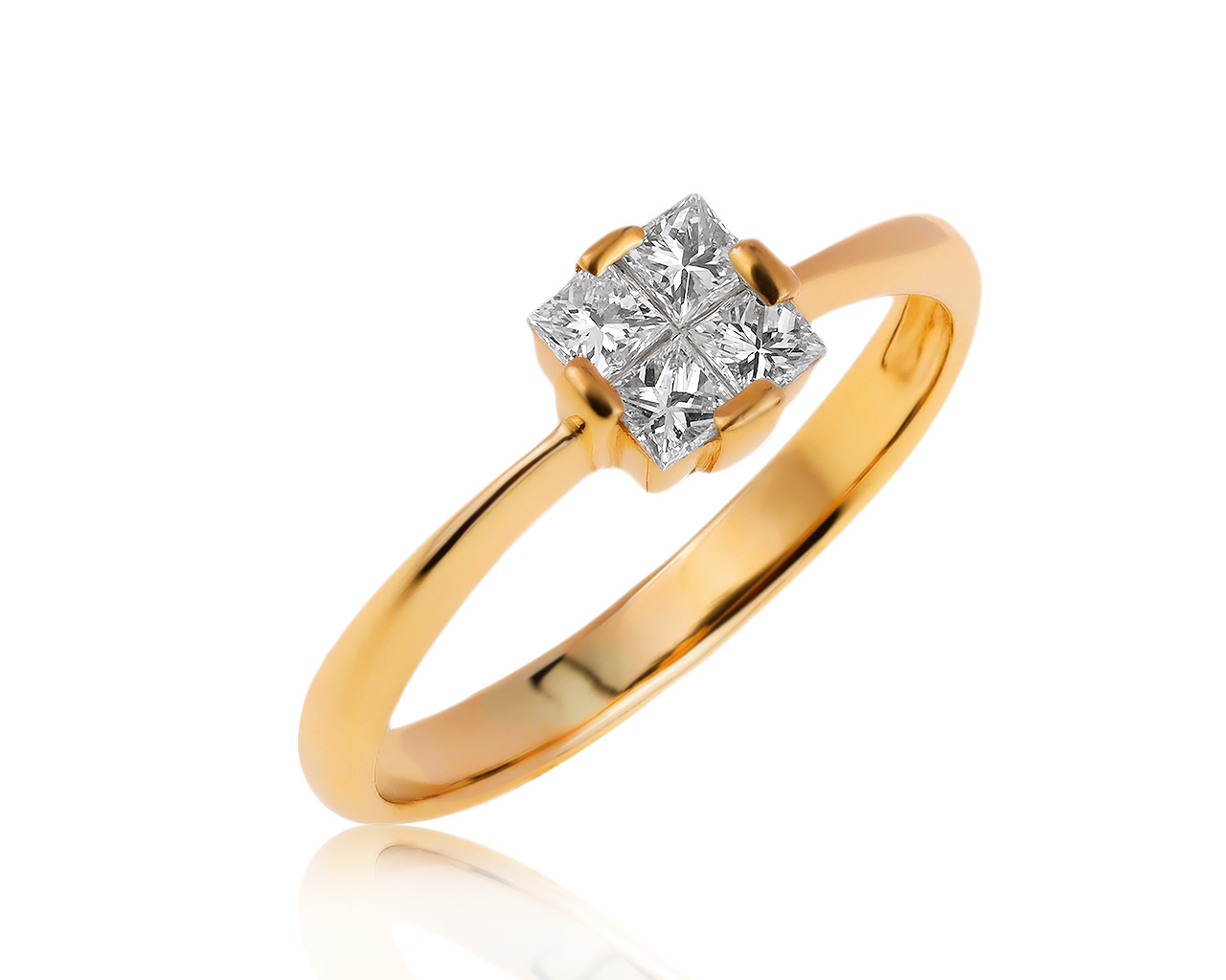 Оригинальное золотое кольцо с бриллиантами 0.32ct ЭПЛ Якутские бриллианты 220620/2