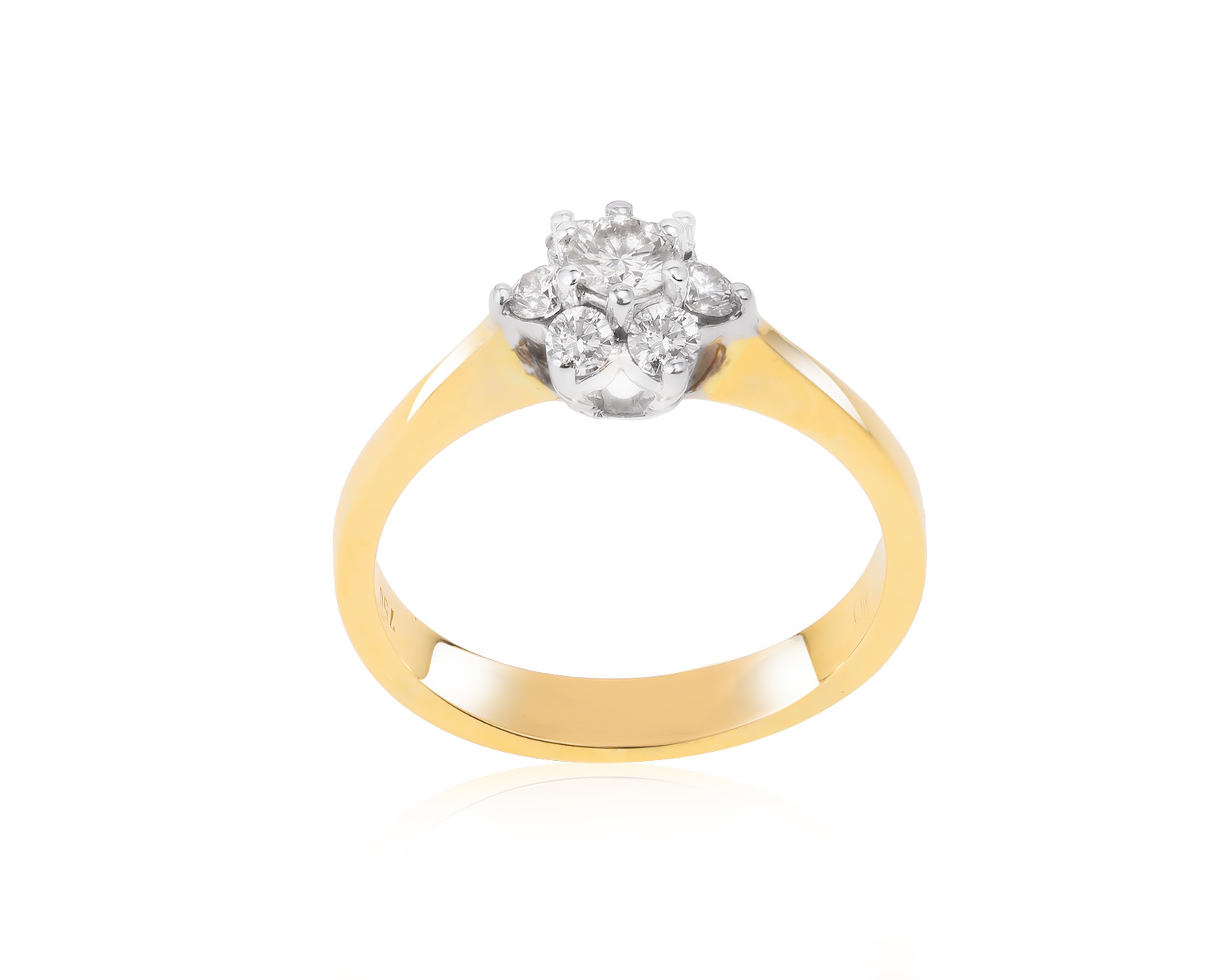 Богатое золотое кольцо с бриллиантами 0.51ct 290522/6