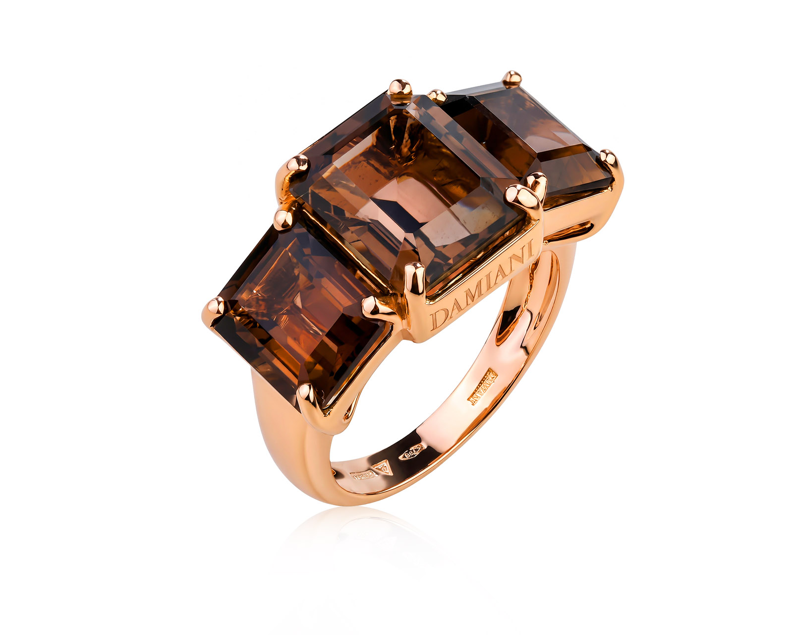 Оригинальное золотое кольцо с дымчатым кварцем 10.55ct Damiani 260626/1