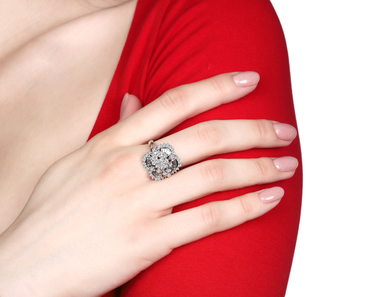 Потрясающее золотое кольцо с бриллиантами 1.50ct