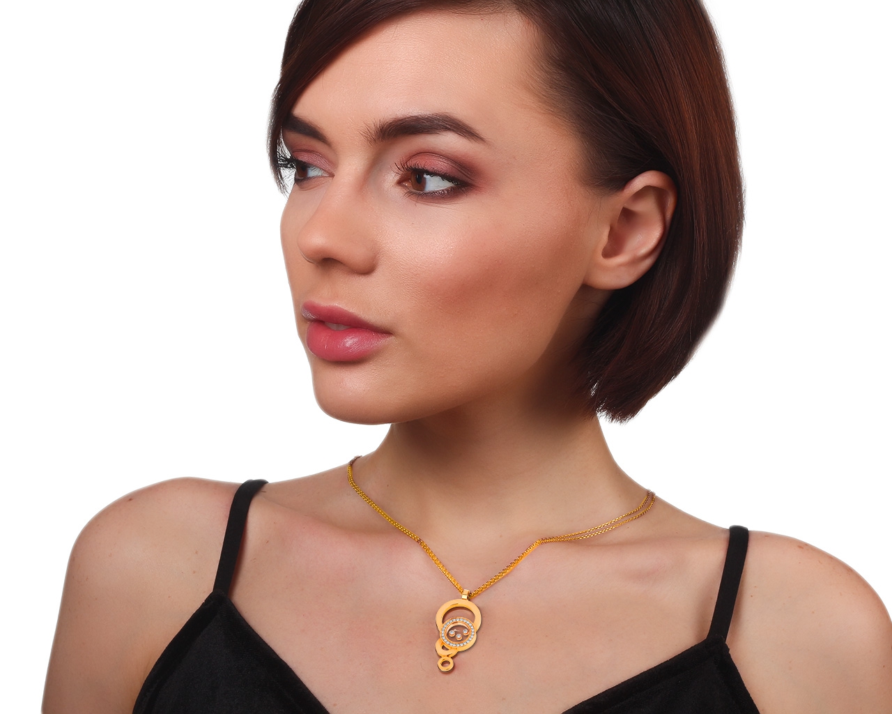 Оригинальный золотой кулон с бриллиантами 0.22ct Chopard