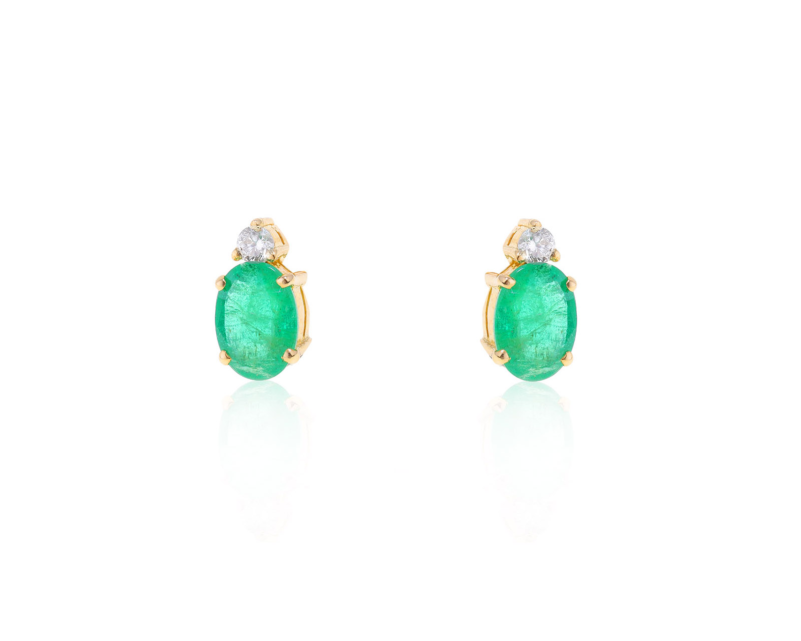 Золотые серьги с изумрудами 1.25ct