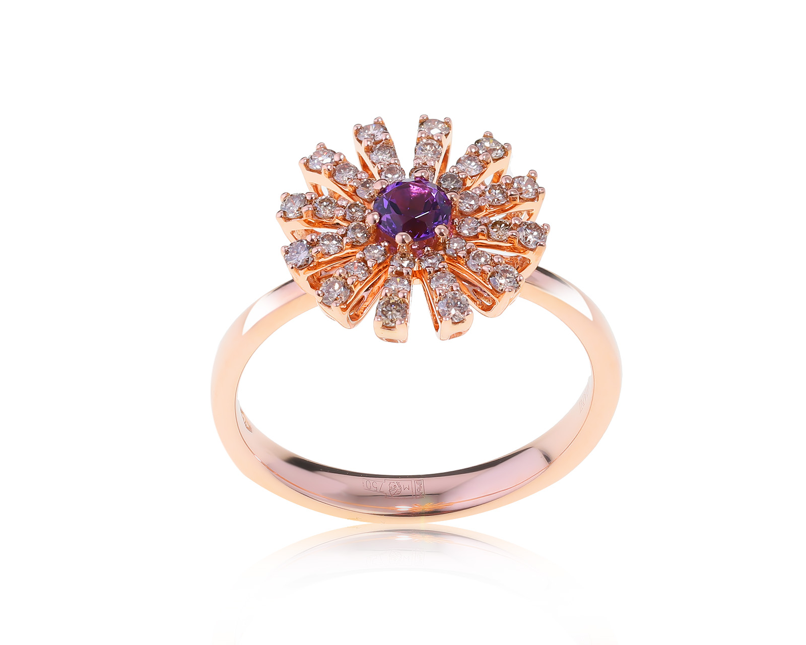 Оригинальное золотое кольцо с аметистом 0.12ct Damiani 140322/2 Оригинальное золотое кольцо с аметистом 0.12ct Damiani 140322/2