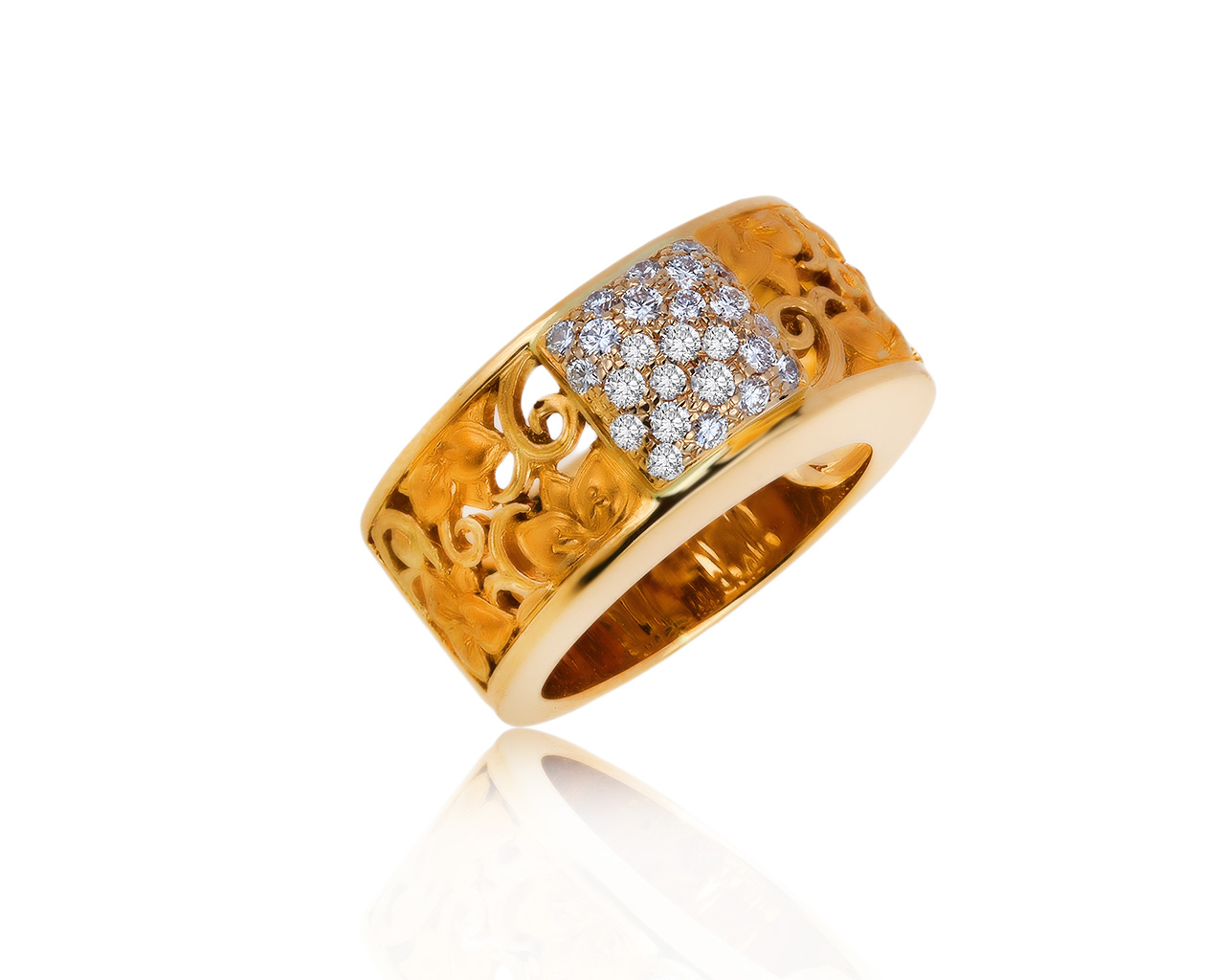 Оригинальное золотое кольцо с бриллиантами 0.40ct Carrera y Carrera