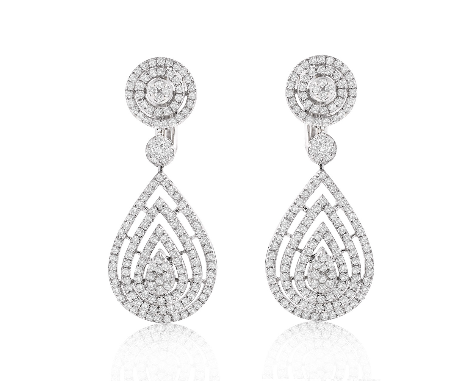 Великолепные золотые серьги с бриллиантами 3.05ct 270421/7 Великолепные золотые серьги с бриллиантами 3.05ct 270421/7