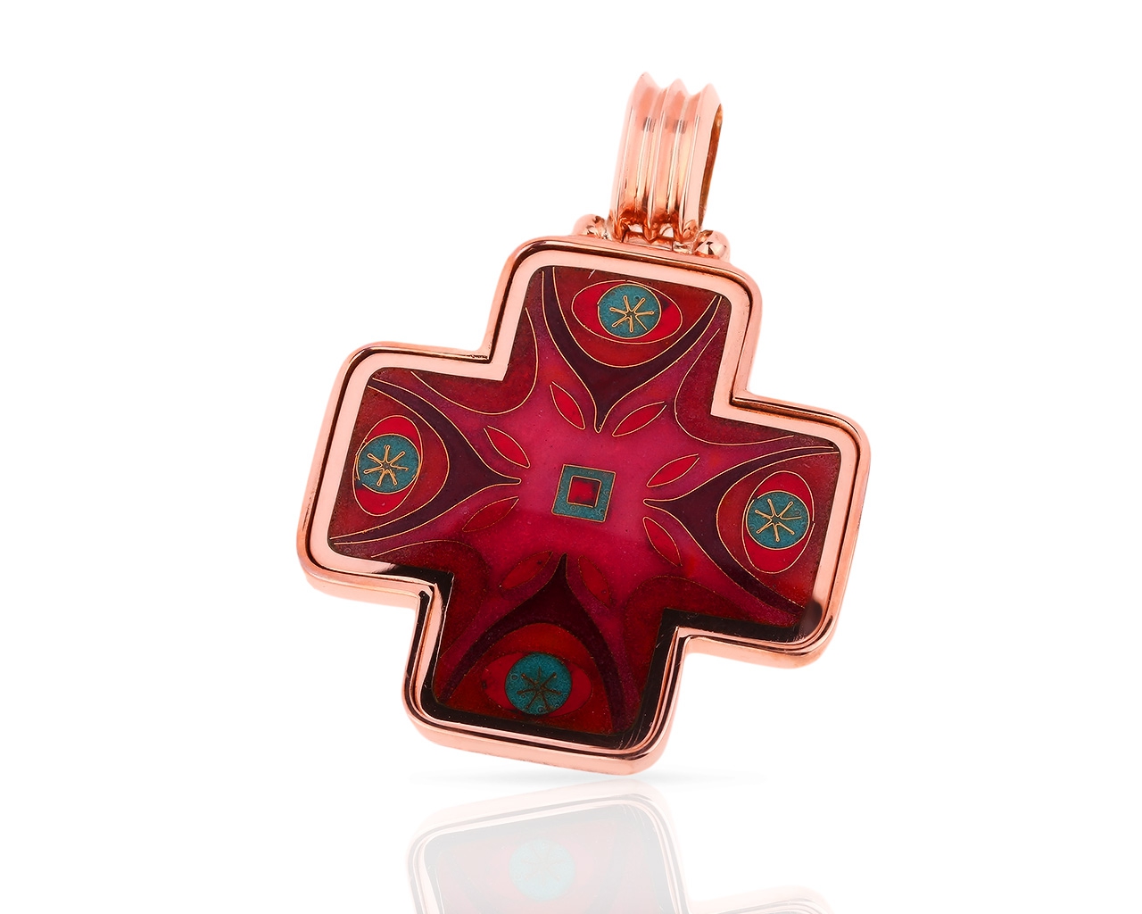 Золотой крест с цветными эмалями 300418/9