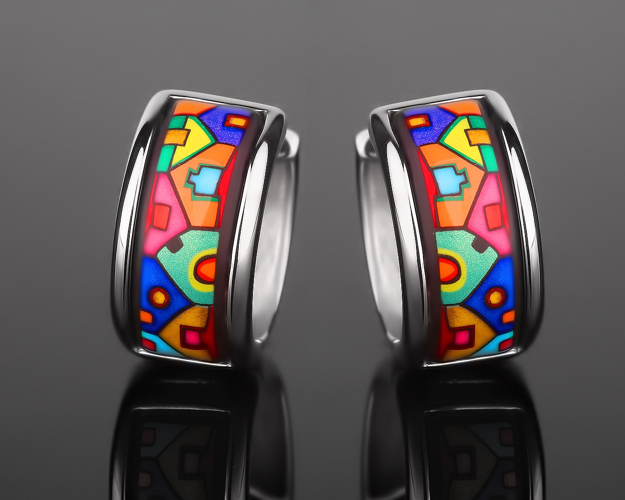 Яркие золотые серьги Frey Wille c эмалями 290617/6