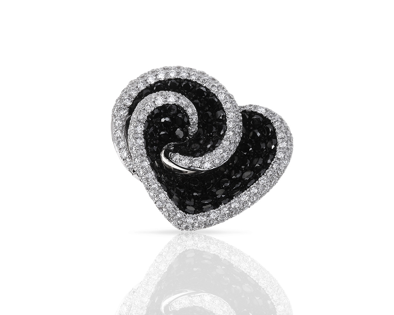 Золотой кулон с белыми и черными бриллиантами 1.05ct 020618/5