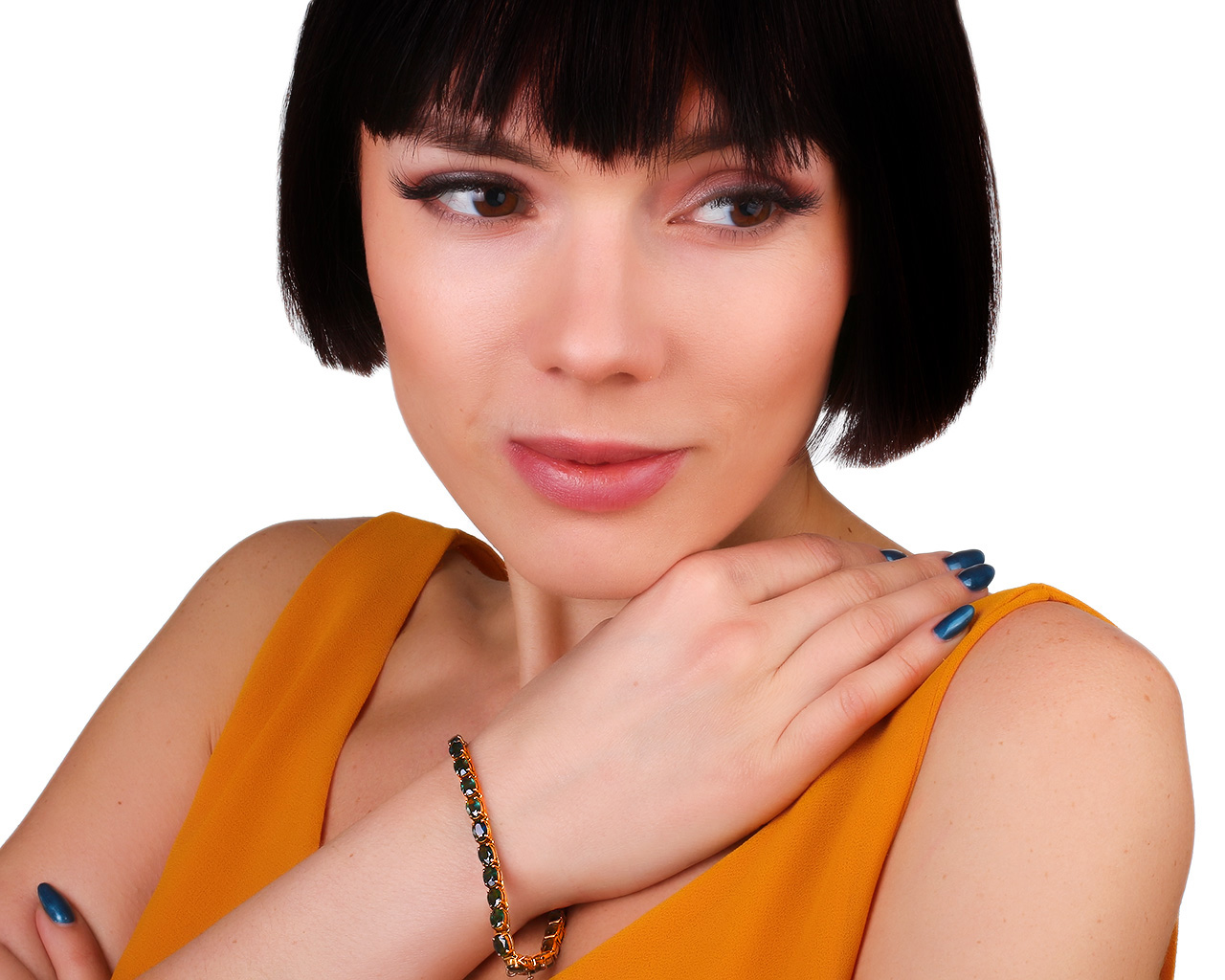 Прекрасный золотой браслет с сапфирами 10.90ct