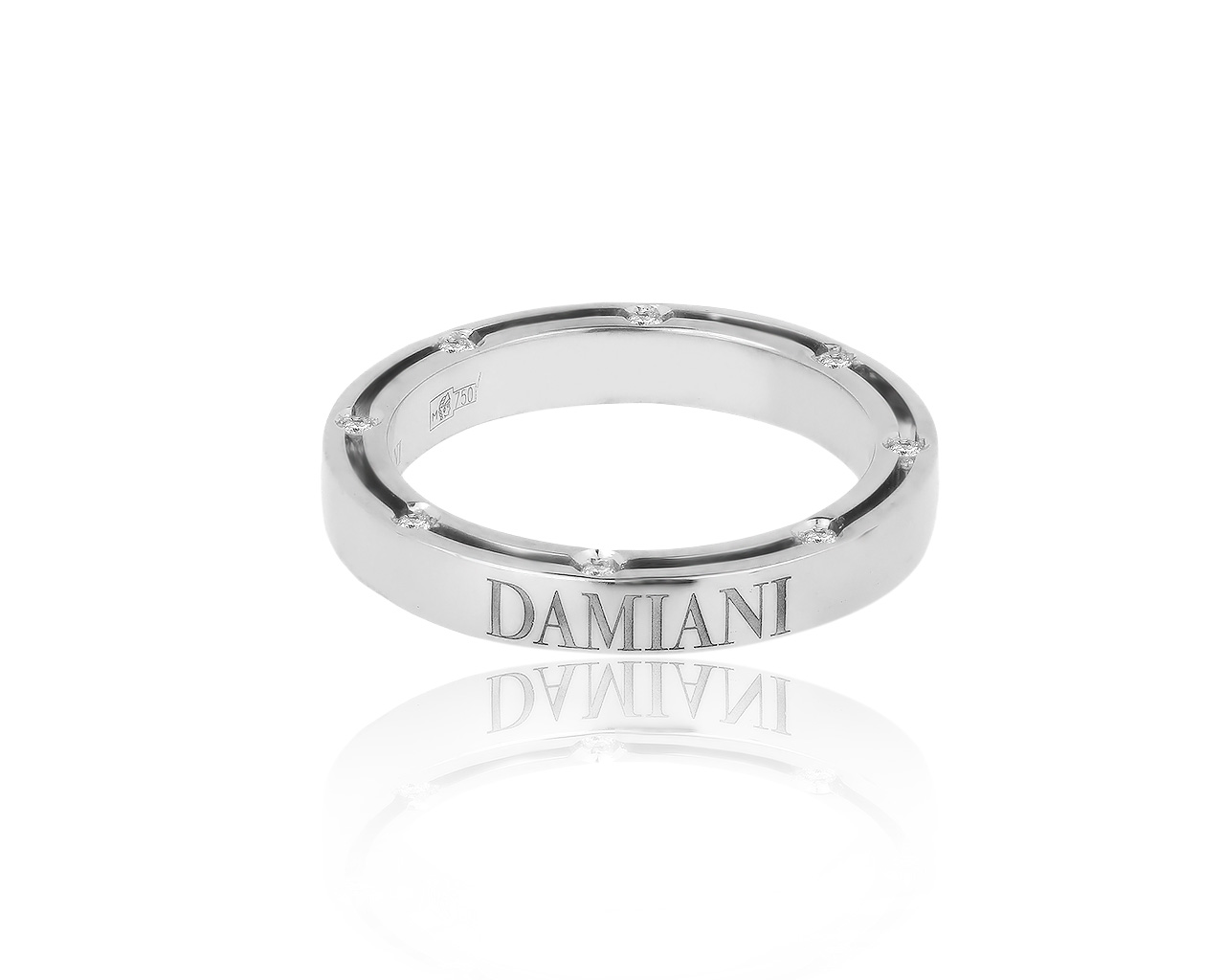 Оригинальное золотое кольцо с бриллиантами 0.11ct Damiani